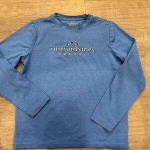 Vineyard Vines Blue Kids Long Sleeve Performance  Hockey Shirt Size 7